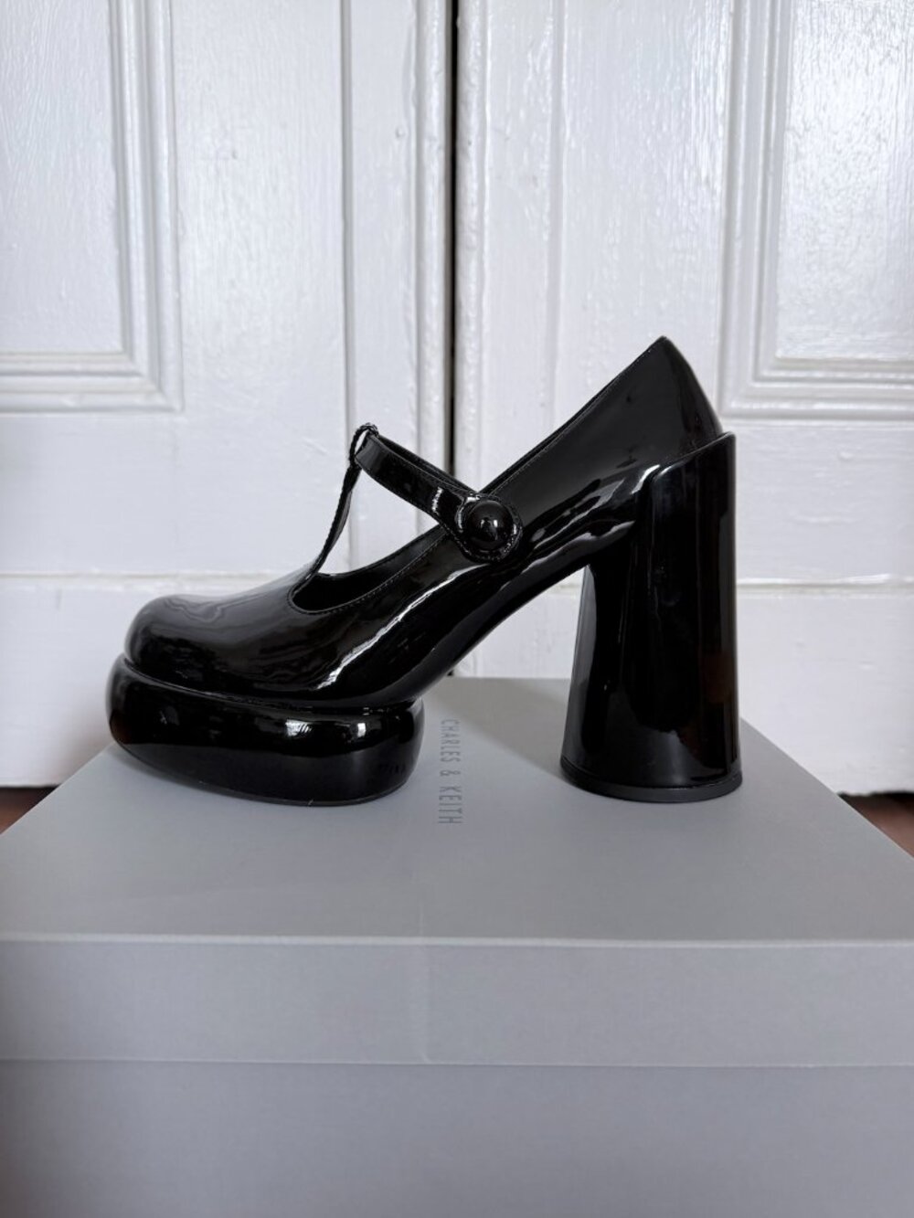 Charles and Keith Black Patent Leather Mary Janes